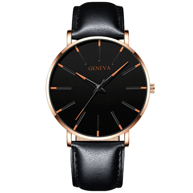 Men's Leather Watch - Geneva