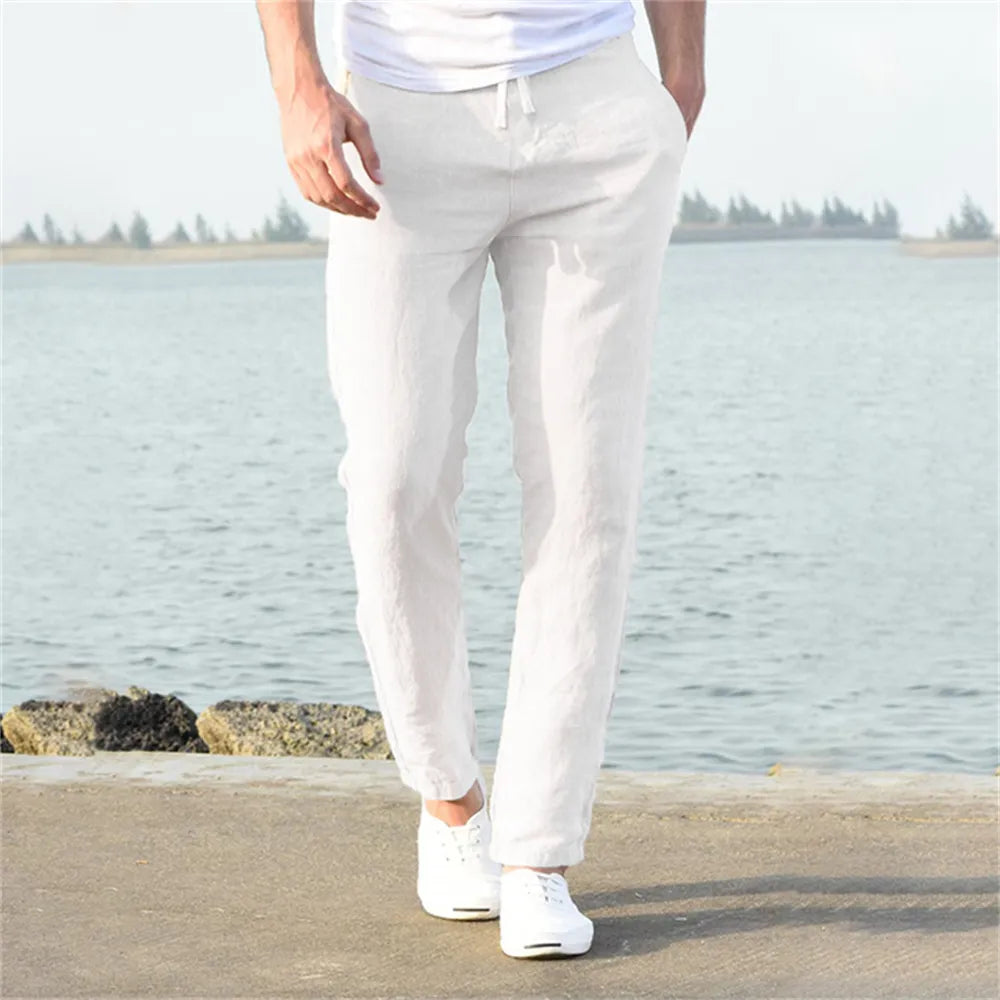 Poli - Airy Linen Trousers for Men for Summer