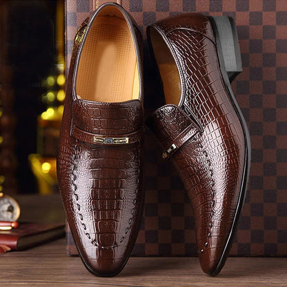 Elegant Men's Shoe Made of Genuine Leather + Free Watch