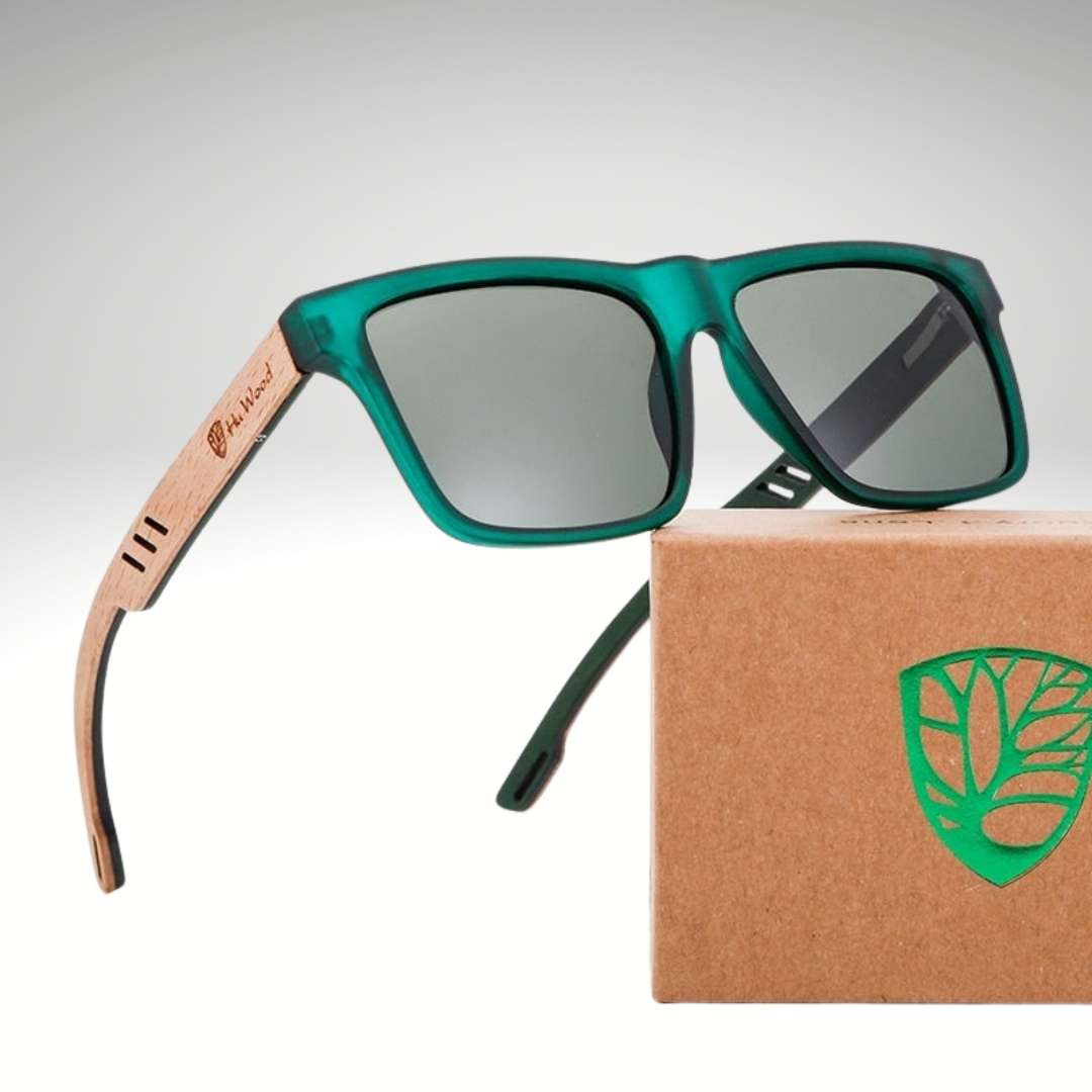 Polarised Men's Wooden Sunglasses with Square Design