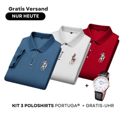 Kit of 3 Portuga® Polo Shirts + Free Watch