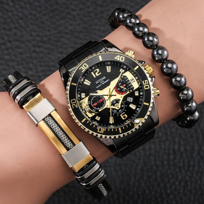 Men's Watch Diamond - 2 Bracelets as a Gift