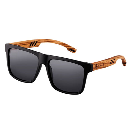 Polarised Men's Wooden Sunglasses with Square Design