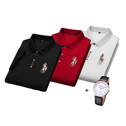 Kit of 3 Portuga® Polo Shirts + Free Watch