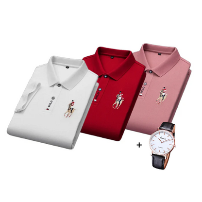 Kit of 3 Portuga® Polo Shirts + Free Watch