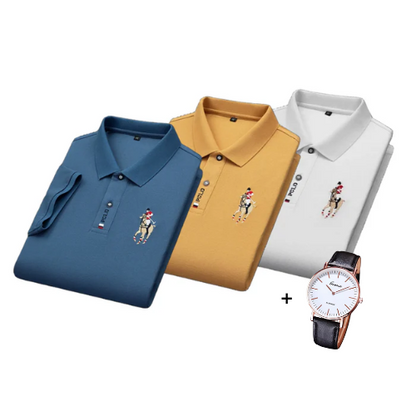 Kit of 3 Portuga® Polo Shirts + Free Watch