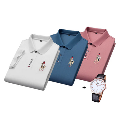 Kit of 3 Portuga® Polo Shirts + Free Watch