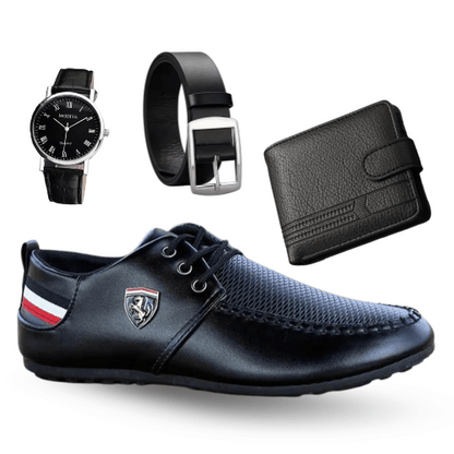 Kit Navarro 4 in 1 – Moccasin + Watch + Wallet + Belt