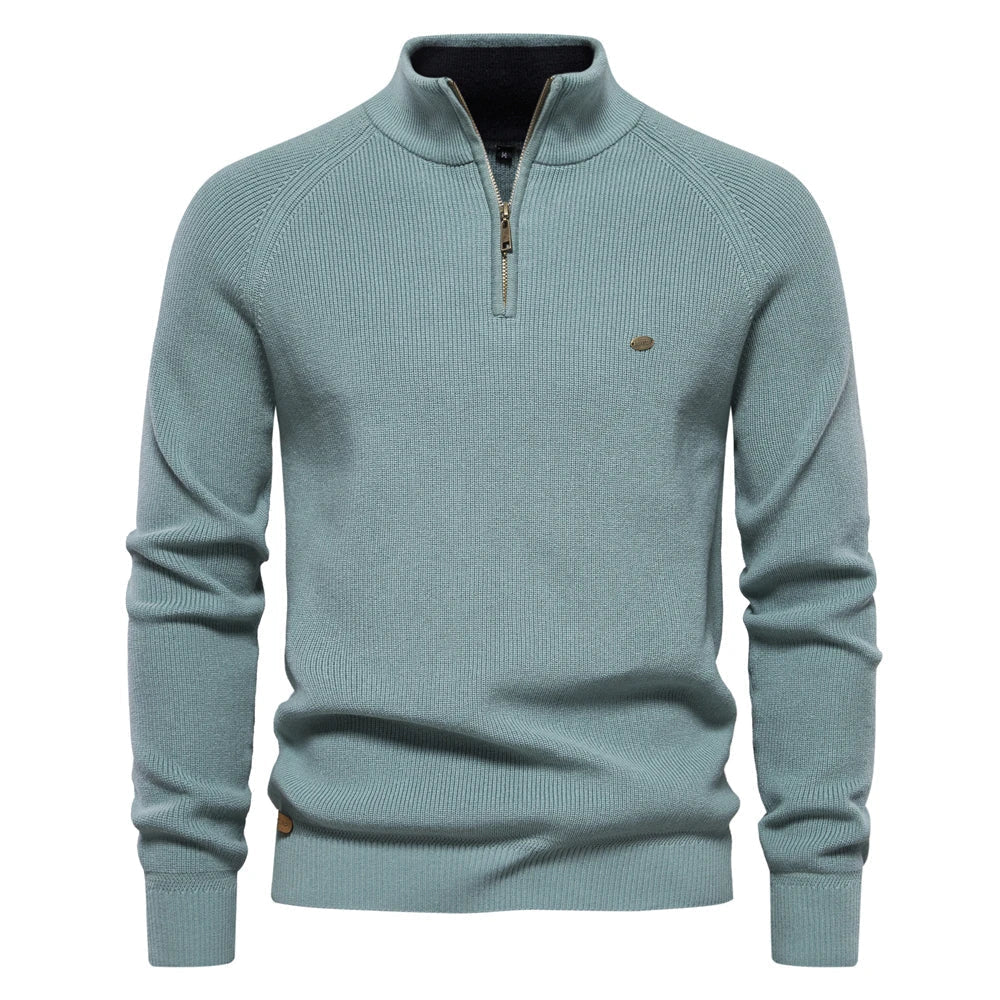 Men's Cotton Zip-Up Sweater