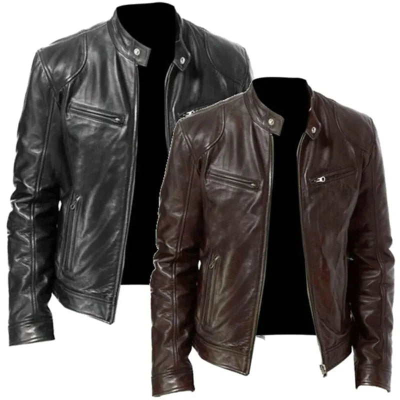 Slim Leather Jacket for Men