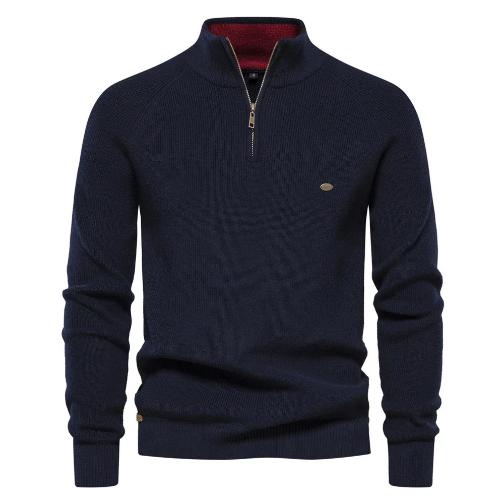 Men's Cotton Zip-Up Sweater