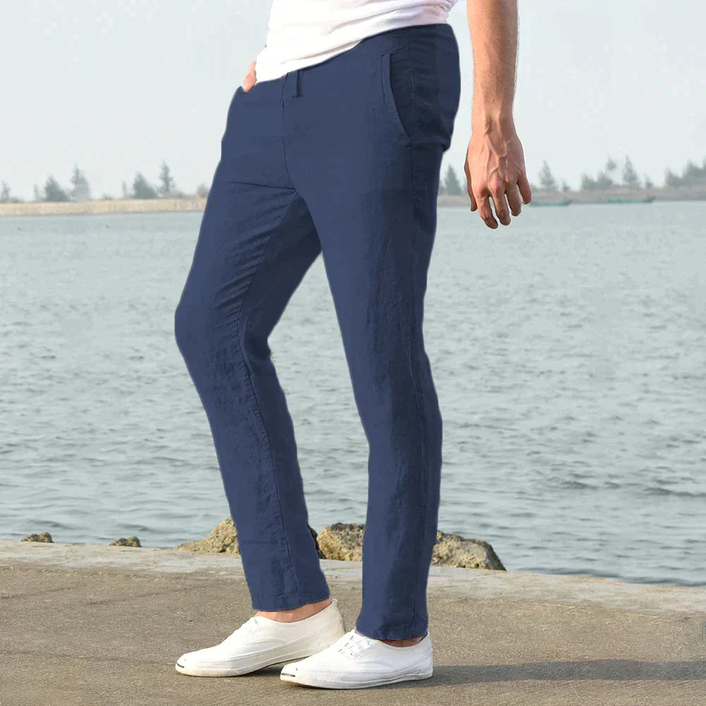 Poli - Airy Linen Trousers for Men for Summer