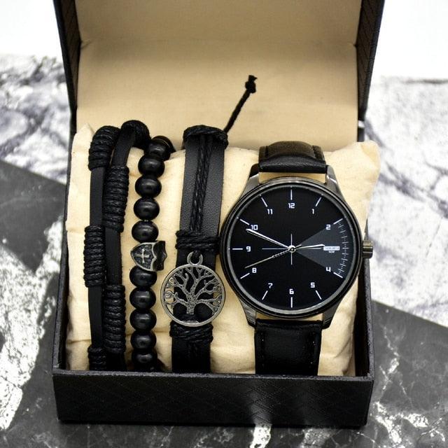 Minimalist Men's Watch + Bracelet Mix