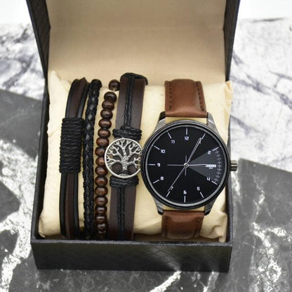 Minimalist Men's Watch + Bracelet Mix